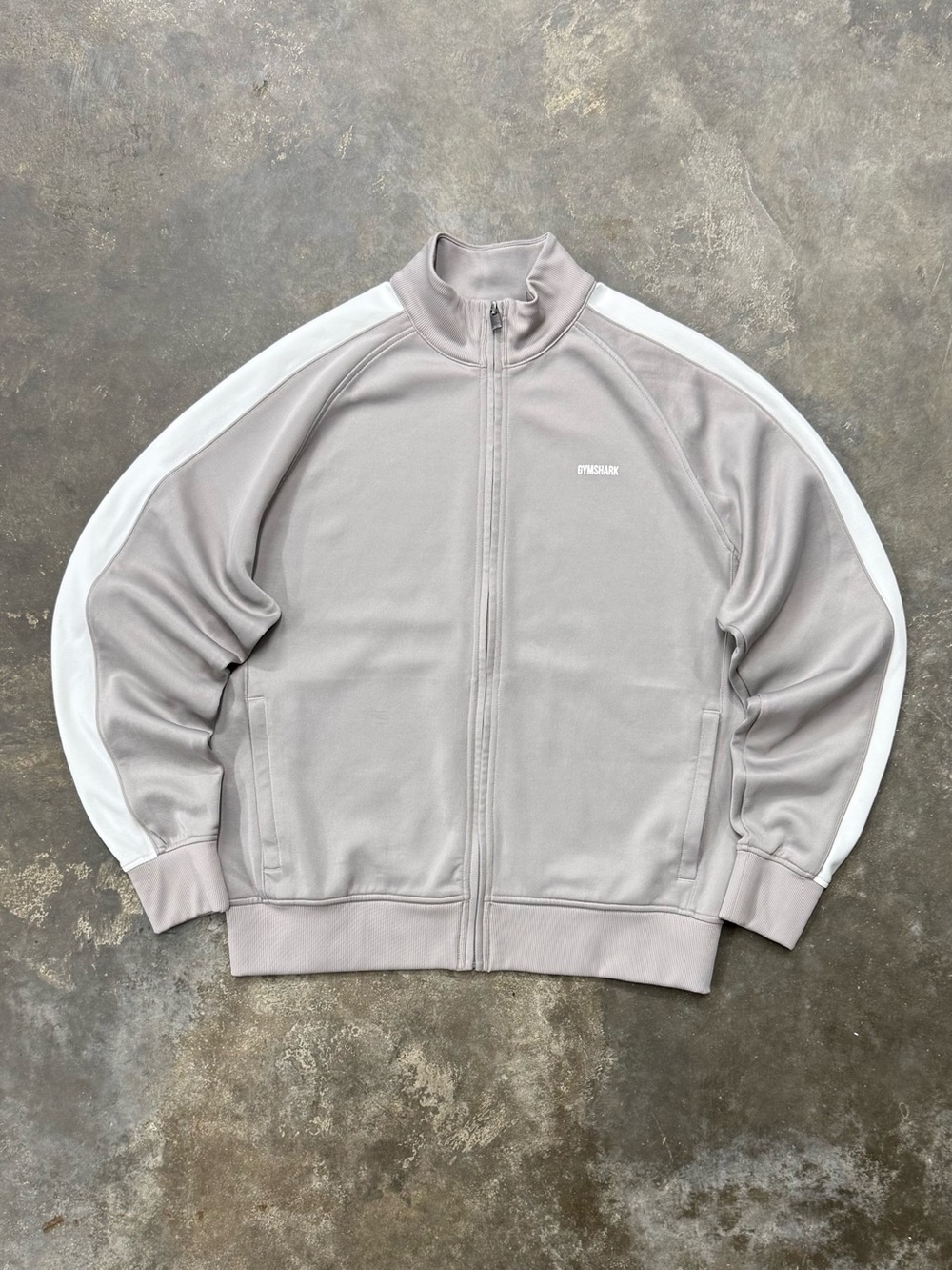Gymshark Mushroom Grey Tricot Track Jacket Size M